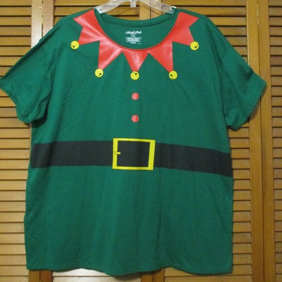 North Pole Trading Co  Elf top, hat & new socks outfit Christmas like new sz XXL - Picture 6 of 8